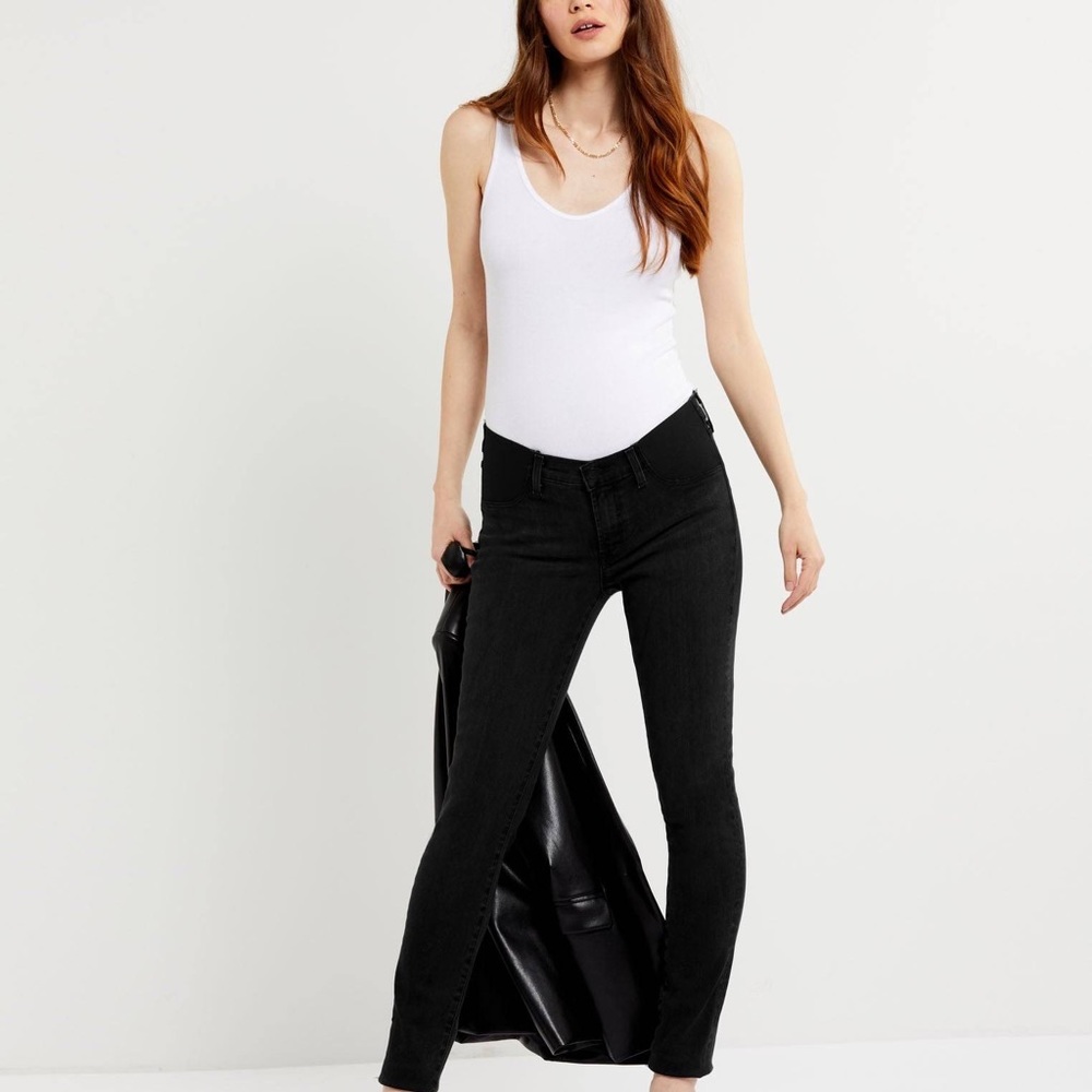 J BRAND J MAMA black pregnancy maternity skinny jeans tag 26 real waist 29 $228